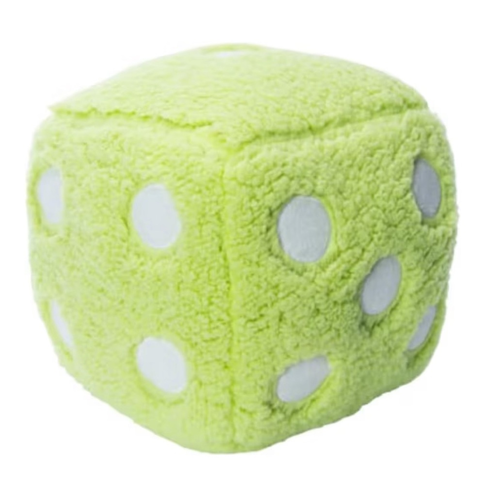 Lime Green 9" Fuzzy Dice Pillow